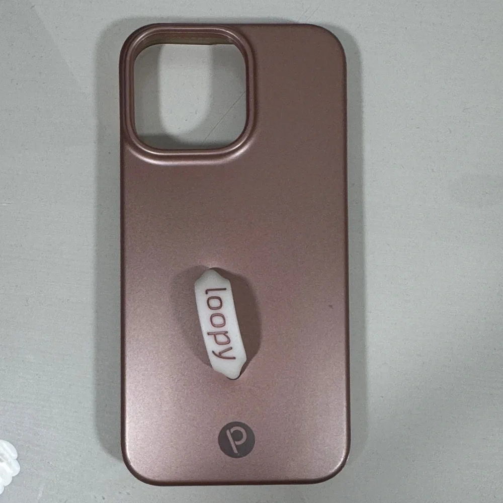 Loopy Case iPhone 14 Pro Max Metallic Pink Phone Case Righty